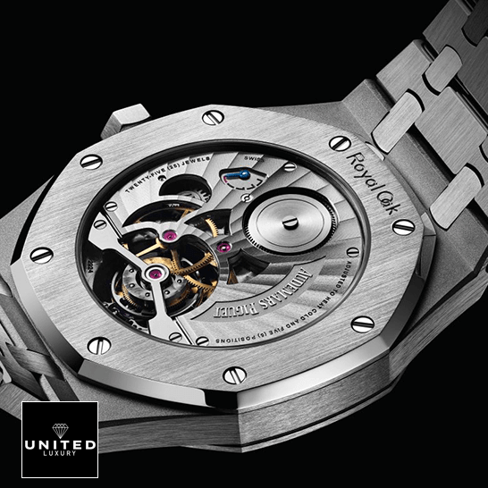 Audemars Piguet Royal Oak Tourbillon Extra-Thin 26522ST Exclusive Clone Edition audemars piguet royal oak 26522ST.OO .12 replica back audemars-piguet-royal-oak-26522ST.OO_.12-replica-back