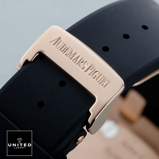 Audemars Piguet Royal Oak Siyah Kauçuk Bilezik Çelik Toka Replika