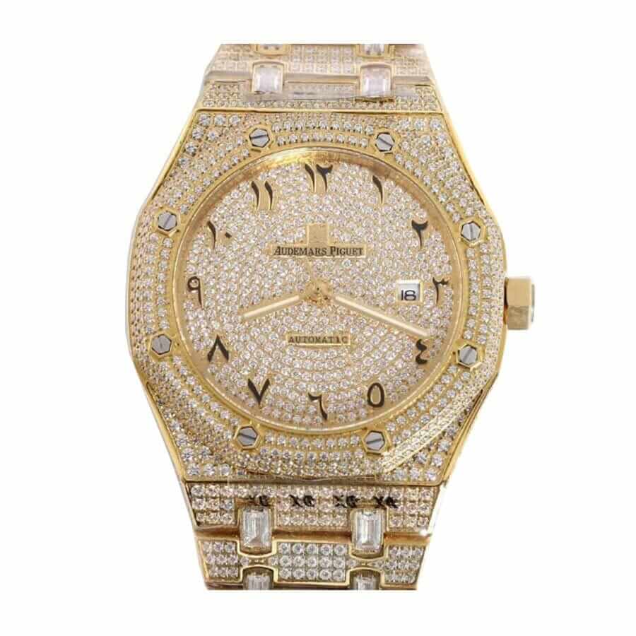 audemars-piguet-royal-oak-selfwinding-ap160sf295-yellow-gold-iced-out-diamond-dial-replica Audemars Piguet Royal Oak AP160SF295 “Iced Out” Signature Copy Edition - Image 1