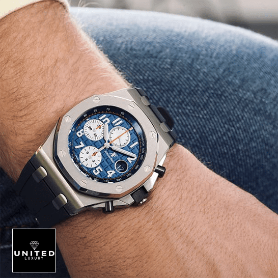 Audemars Piguet Royal Oak 26470ST.OO.A027CA.01. "Chronograph" Supreme Clone Quality audemars piguet royal oak offshore 26470ST.OO .A027CA.01 Audemars Piguet Royal Oak Blue Dial Replica on the man wrist