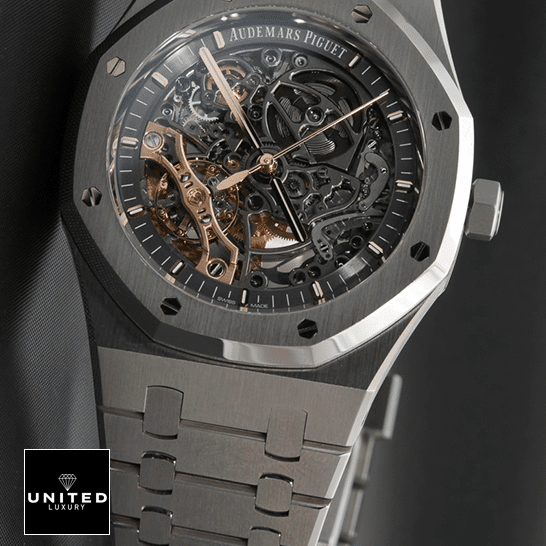 Audemars Piguet Royal Oak Double Balance Wheel Openworked 15407ST Replica audemars piguet royal oak 41 stainless steel openworked watch skeleton unitedluxury steel 1 Audemars Piguet Royal Oak Stainless Steel Skeleton Dial Replica