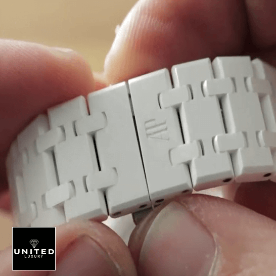 Audemars Piguet 26579CB.OO_.1225CB.01 White Steel Bracelet Replica on the hand