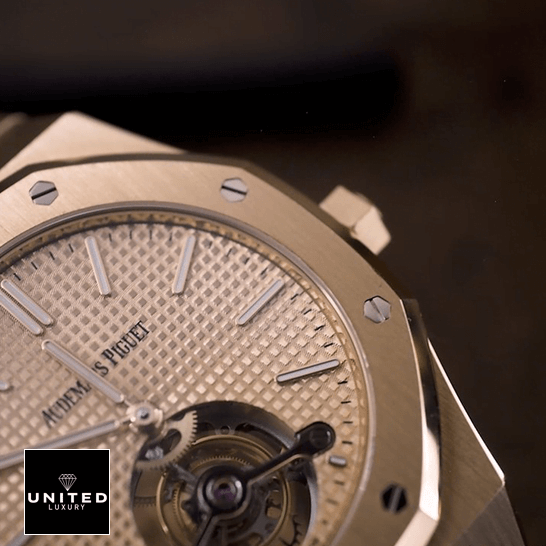 Royal Oak Tourbillon Replica audemars piguet royal oak tourbillon extra plat dial left Audemars Piguet Royal Oak Tourbillion Replica black background