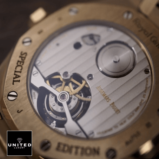 Royal Oak Tourbillon Replica audemars piguet royal oak tourbillon extra plat machanisma man Audemars Piguet Royal Oak Tourbillion Replica upside case view