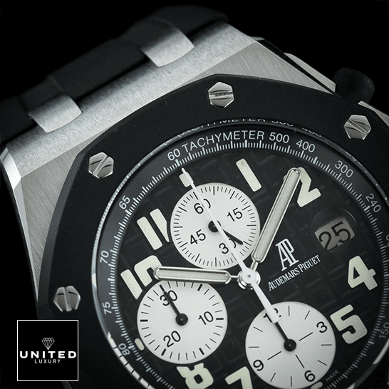 Audemars Piguet Royal Oak Offshore 25940SK.OO.D002CA.03 Master Clone Quality audemarspiguet royaloakoffshore 25940SK.OO .D002CA.03 replica dial Audemars Piguet Royal Oak Black Dial Replica black background