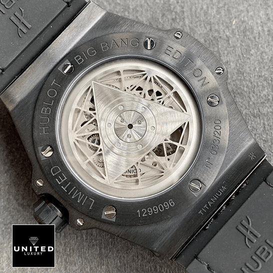 Hublot Big Bang "All Black" Ceramic 415.CX.1114.VR.MXM17 Next Level Replica hublot big bang sang bleu all black machanisma Hublot 1299096 Big Bang Sang All Black Case Replica upside view