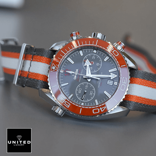 Omega Seamaster Planet Ocean Orange Bezel Replica orange grey white rubber bracelet