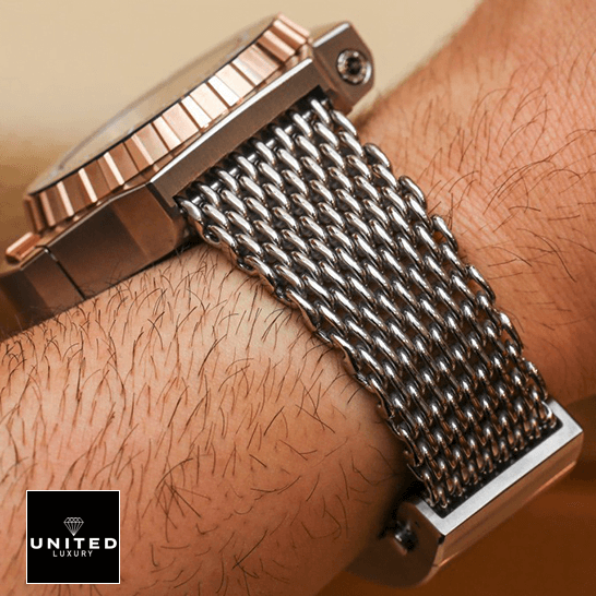 Omega Seamaster Ploprof Titanium 227.90.55.21.99.001 "Ploprof" Luxury Clone Quality omega seamaster ploprof 227.90.55.21.99.001 replica bracelet Omega Seamaster Steel Bracelet Replica on the wrist