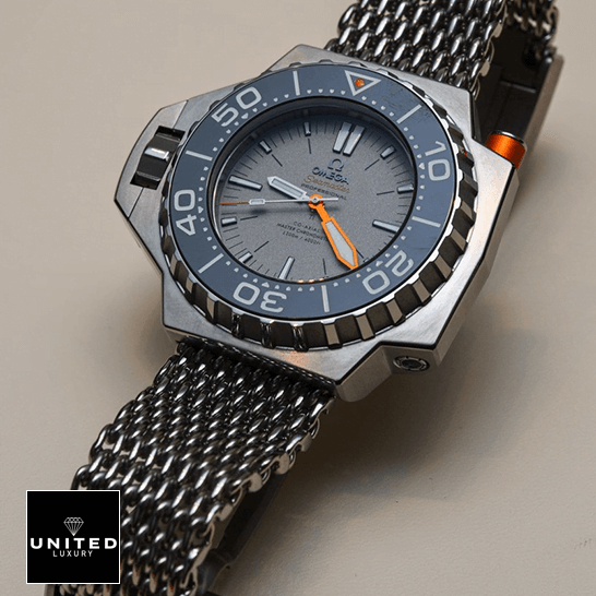 Omega Seamaster Ploprof Titanium 227.90.55.21.99.001 "Ploprof" Luxury Clone Quality omega seamaster ploprof 227.90.55.21.99.001 replica dial Omega Seamaster 227.90.55.21.99.001 Stainless Steel Bracelet Replica grey background