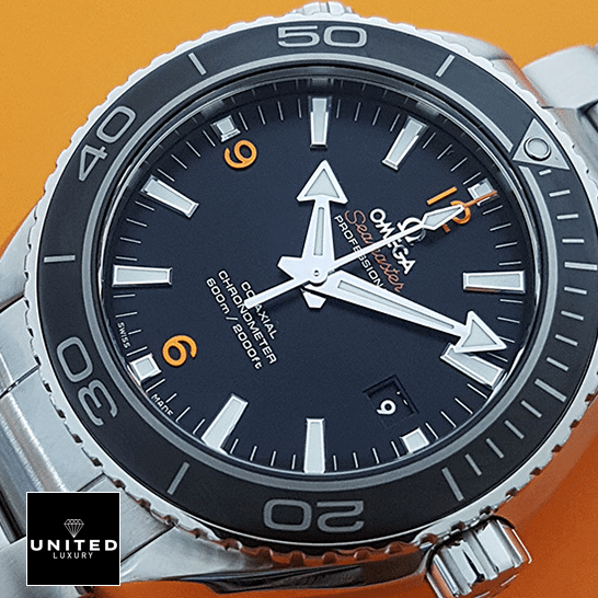 Omega Seamaster Planet Ocean Co-Axial 232.30.46.21.01.003 Precision Clone omega seamasterplanetocean 232.30.46.21.01.003 arrow Omega Seamaster Professıonal Black Dial Replica orange background