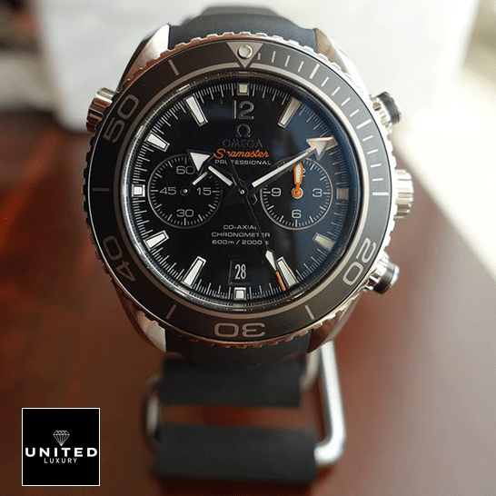 Omega Seamaster Planet Ocean Co-Axial Chronograph 232.32.46.51.01.003 Top Replica 1:1 omega seamasterplanetocean 232.32.46.51.01.003 replica front Omega Seamaster Professıonal Black Bezel Replica front view