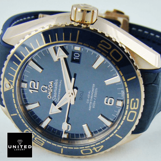 Omega Seamaster Planet Ocean Steel 215.63.44.21.03.001 "Planet Ocean" Premium Replica 1:1 omega seamaster planet ocean steel 215.63.44.21.03 man dial Omega Seamaster Blue Dial Ocean Steel Replica white background