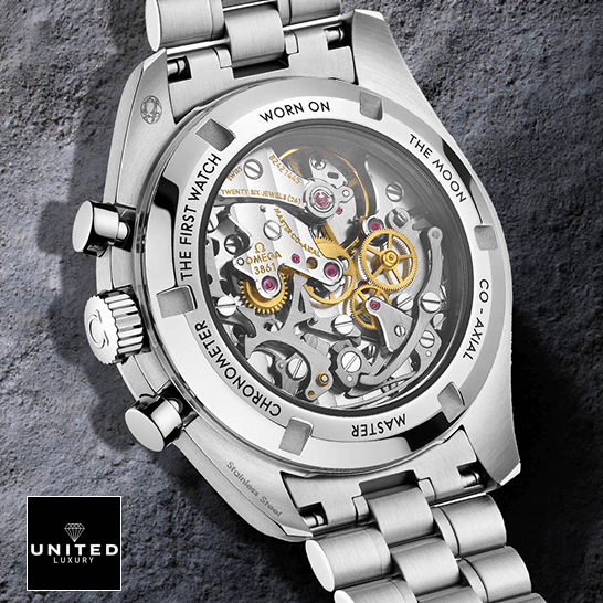 Omega Speedmaster Professional 311.99.42.30.04.001 "White Dial" Ultra Clone 1:1 Omega Speedmaster Moonwatch Apollo Steel Replica upside view