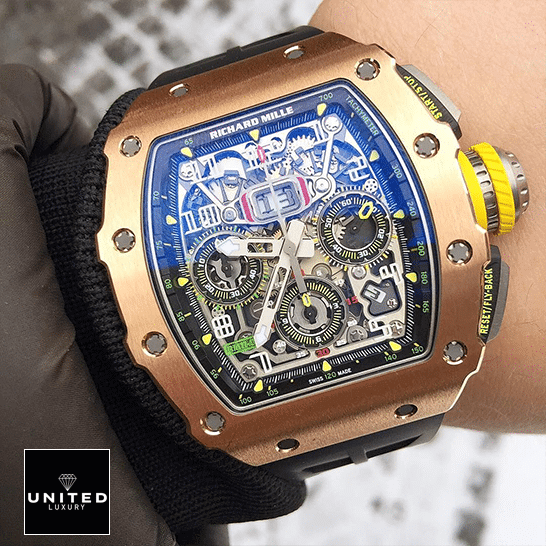 Richard Mille RM 11-03 "Rose Gold" Master Clone Quality richard mille rm 011 Richard Mille RM01103 Rose Gold Bezel Replica on the man wrist